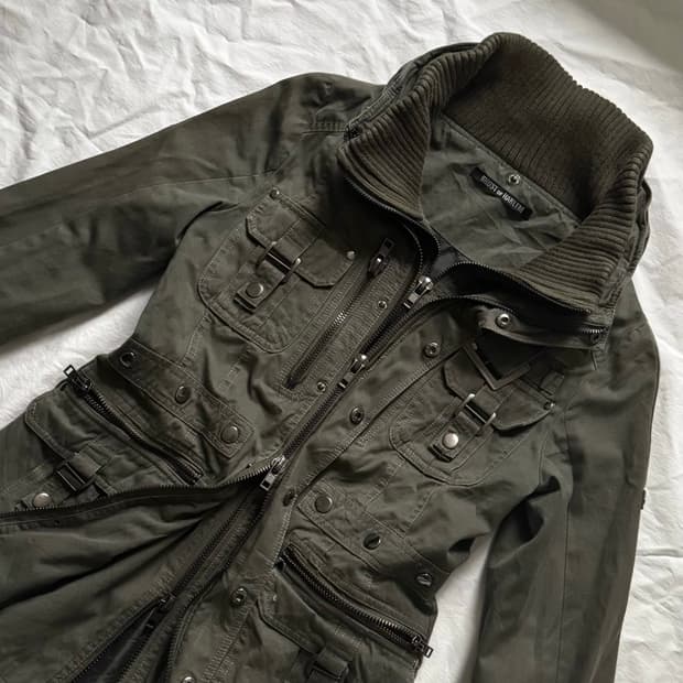 고스트오브할렘 투카라 하이넥 2way 스터드 버클 자켓 y2k 펑크