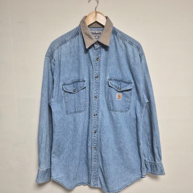 칼하트Carhartt 카라 배색 데님 셔츠 M - S237