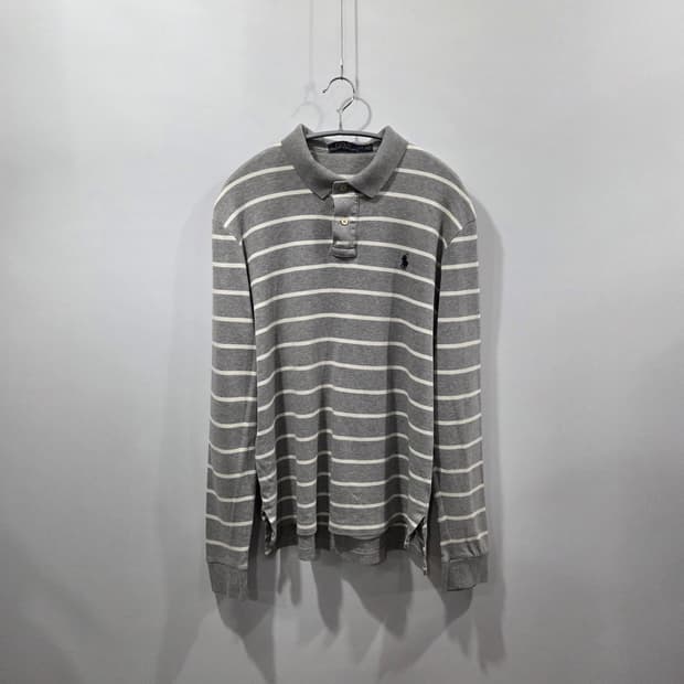 폴로랄프로렌 코튼 스트라이프 카라 롱슬리브 L