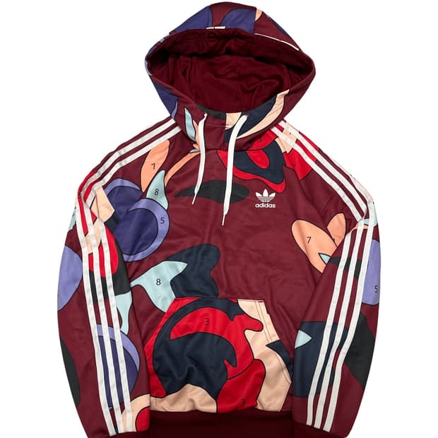 아디다스 3S 버건디 트랙탑 후드티