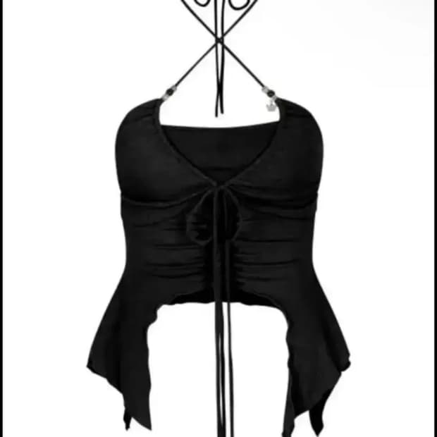 페인오어플레져-모르포 탑 슬리브리스 블랙