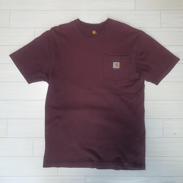 칼하트 윕 포켓 반팔티 버건디 S