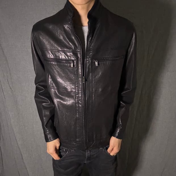 lamb skin leather jacket