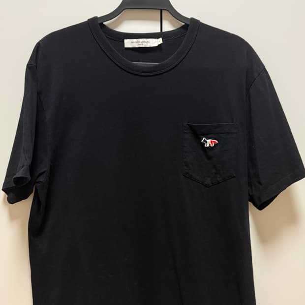 메종키츠네 로고 자수 반팔