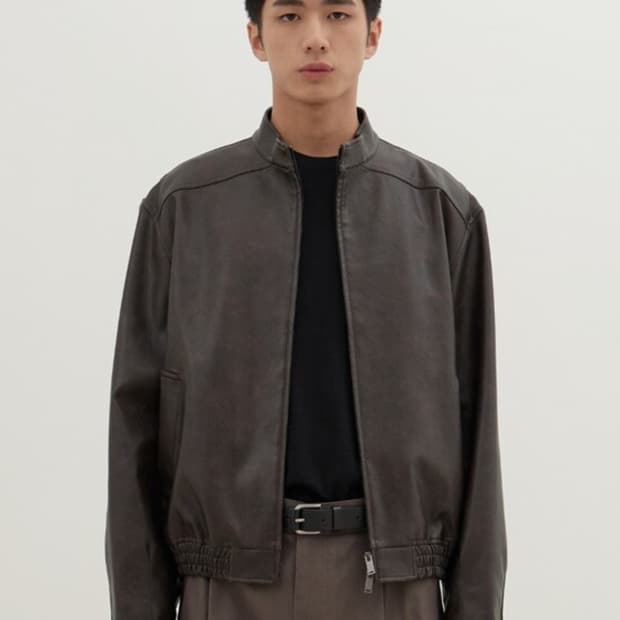 (구매)Vegan Leather Bomber Jacket M사이즈