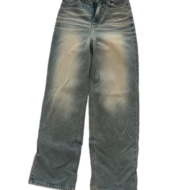 (쿨거2)워싱 와이드 데님