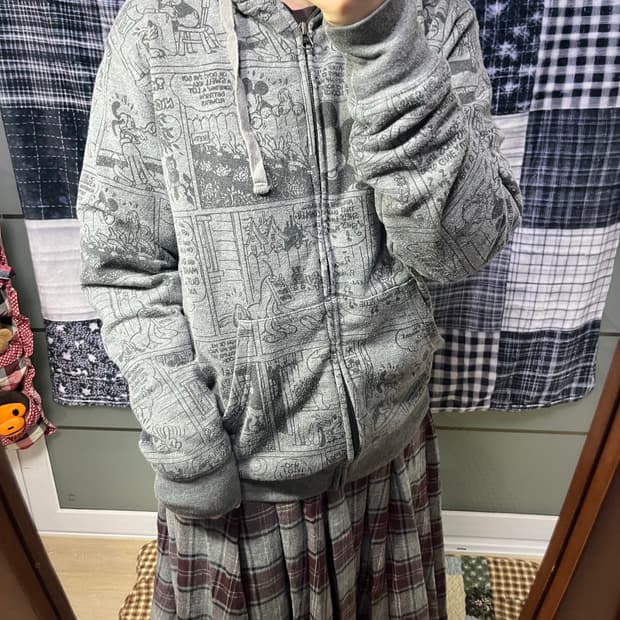 디즈니 코믹스 프린트 후드집업