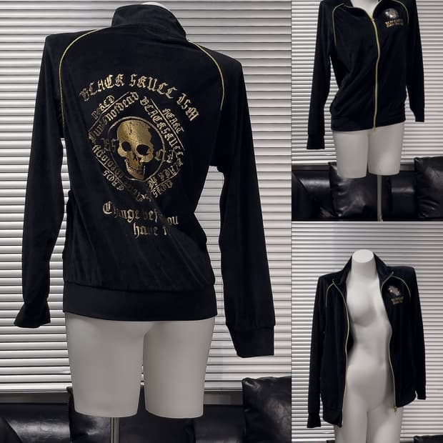 {Dia Star} Gold Skull Velvet Jacket