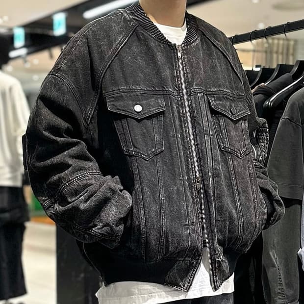 준지 139만 흑청 데님 마원 봄버 MA-1