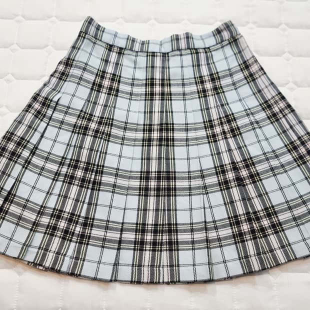 체크 플리츠 스커트