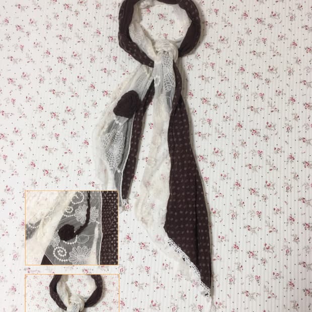 빈티지 모리걸 잔꽃 레이스 스카프