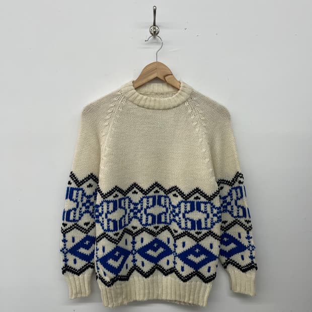 핸드메이드 아이보리 패턴니트 남L