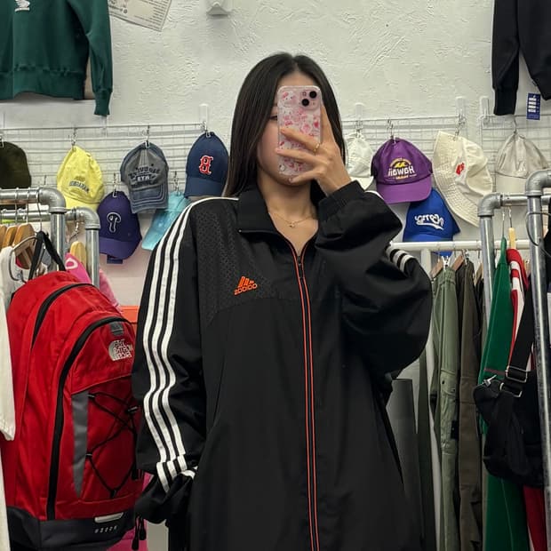 아디다스 삼선로고 우븐 바람막이 자켓 3XL