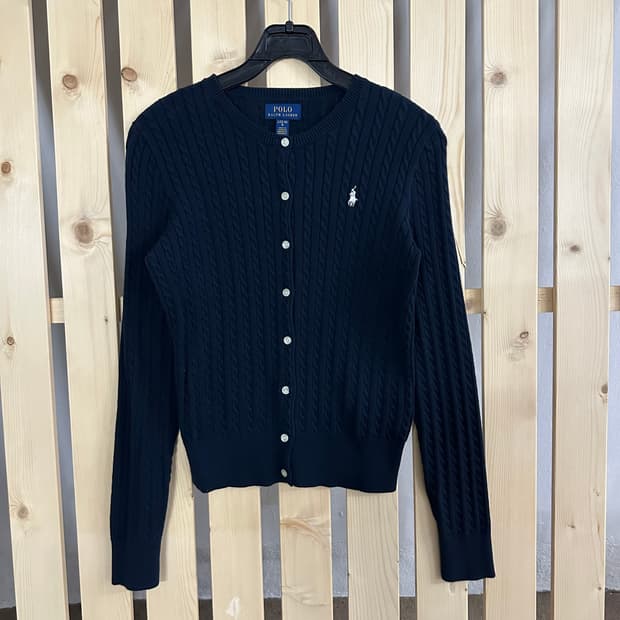 (S) 폴로 랄프로렌 네이비 케이블 니트 가디건