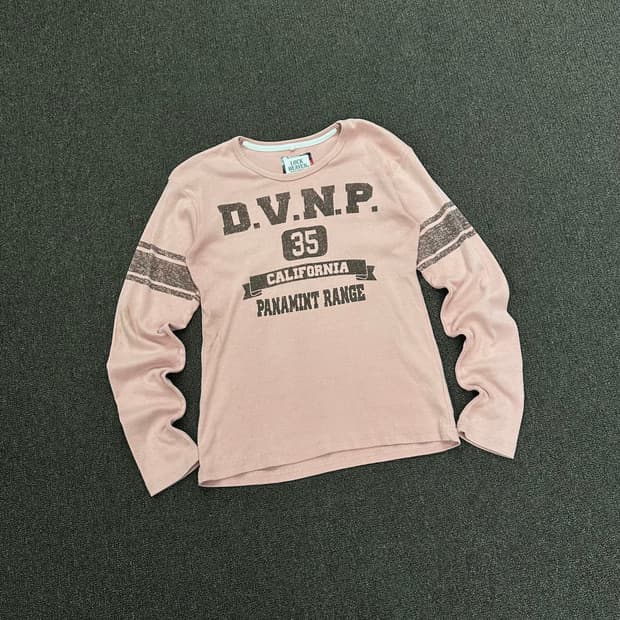 M)Lock heaven 빈티지 여성 핑크 레터링 긴팔 (이염)