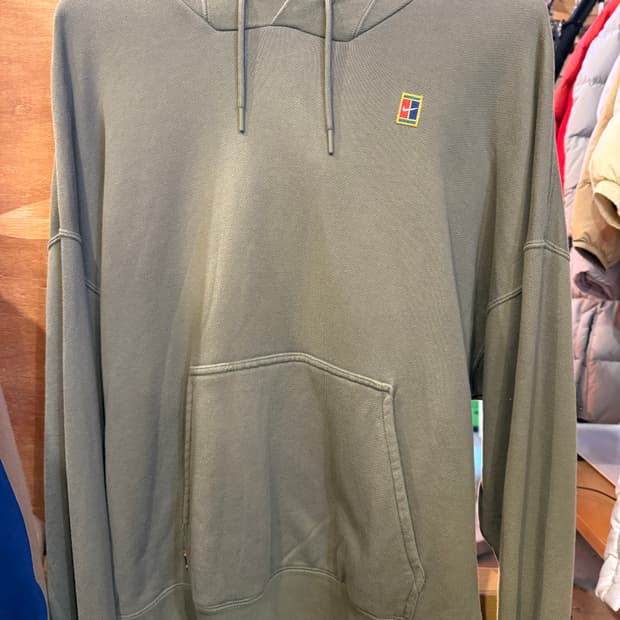 나이키 코트 로고 카키 후드티