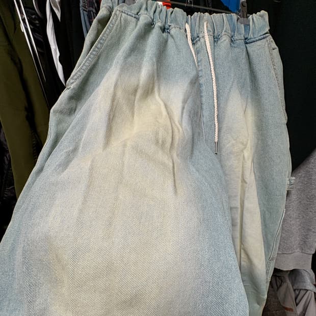 옐로우 워싱 데님 청바지