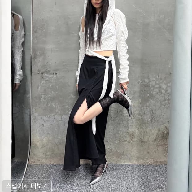 새상품) 0104 공일공사 레이스 롱스커트 블랙