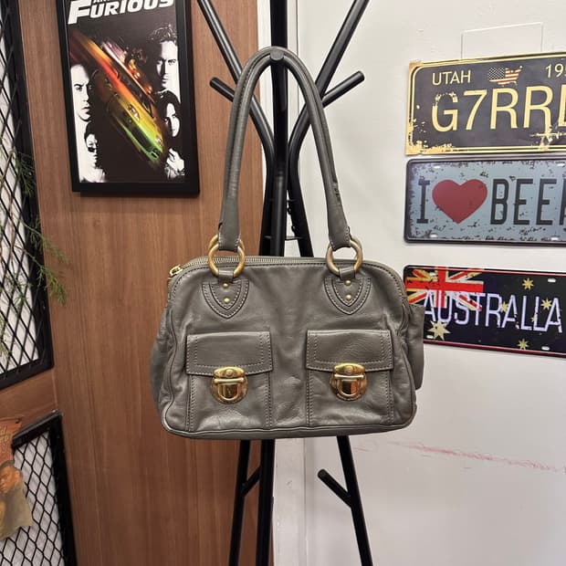 Marc Jacobs, Gray Leather Shoulder Bag
