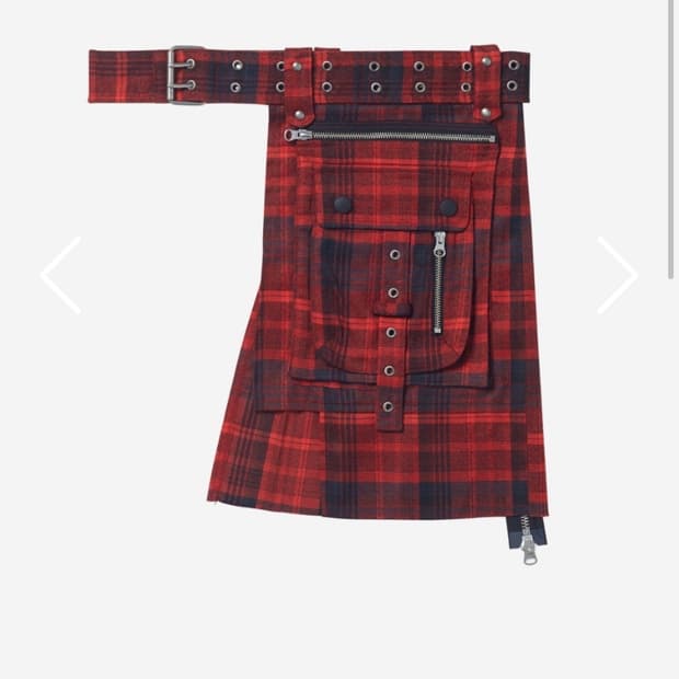 베이컨트아카이브 레이어드 스커트 벨트 레드