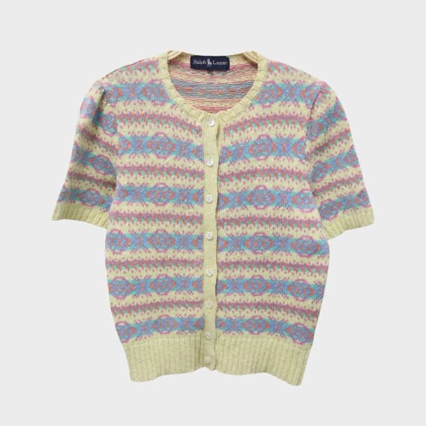 랄프로렌 오네갸루 패턴 반팔 가디건  61722