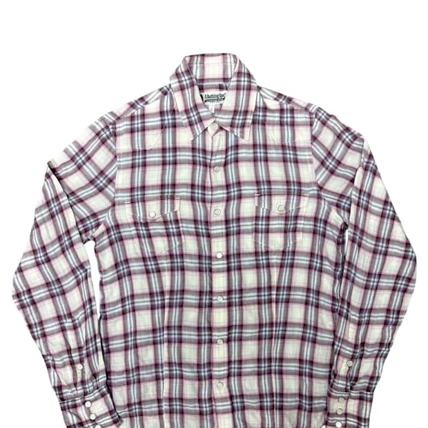 베이프 핑크 체크 웨스턴 셔츠