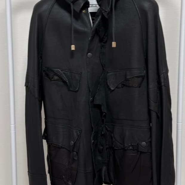 솔로이스트 13aw 러프아웃 디어스킨 레인자켓 48