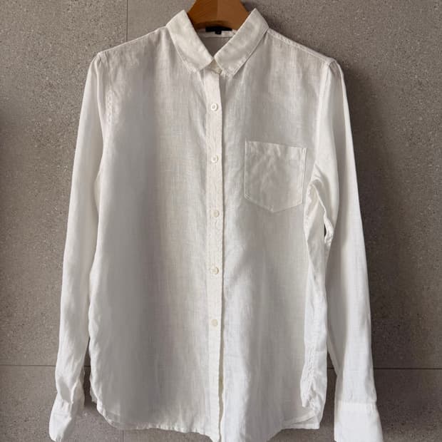 Indivi 화이트 린넨 100 여성 셔츠 38