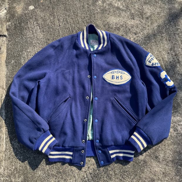 [L] 60s C&S Sporting goods 바시티 레터맨 자켓