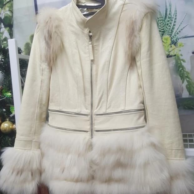 도호 여성가죽자켓 44 양가죽퍼자켓  AB86