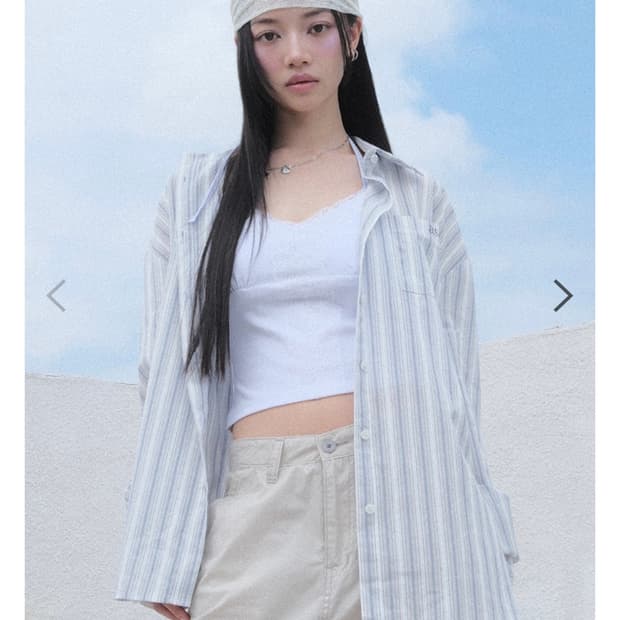 애즈온 여름 셔츠 TROY STRIPE SHIRT / BLUE