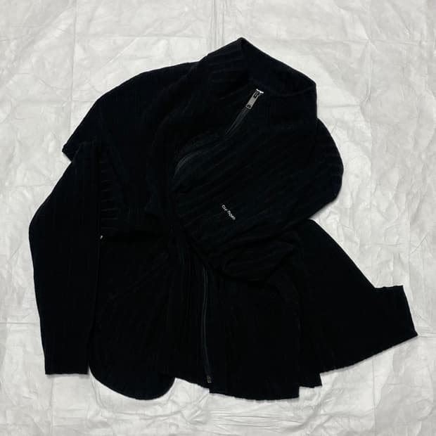 2) 친다운 언발란스 니트 집업 자켓