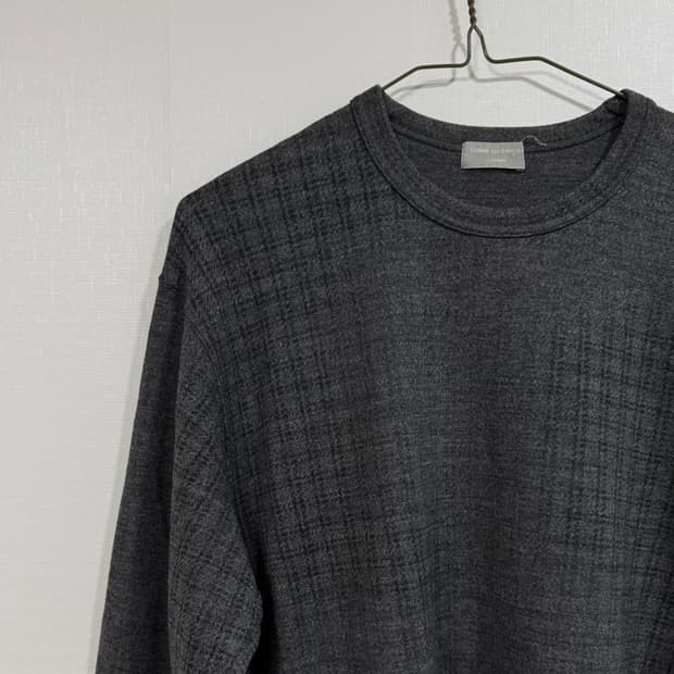 꼼데가르송 옴므 비대칭 체크 프린팅 니트