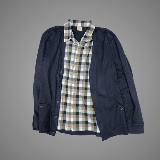 Layered Cardigan Shirt