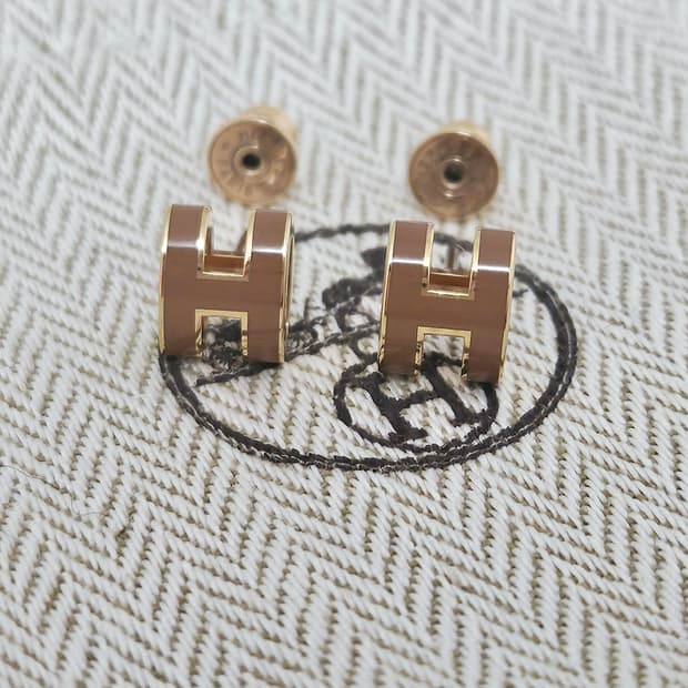 [최상급] 에르메스 팝아슈 미니 귀걸이 골드&뉴골드 [정품]