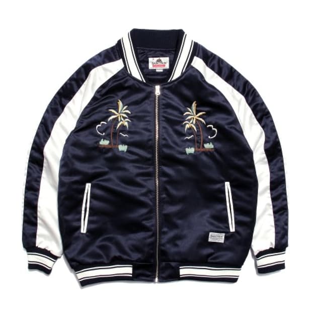 세인트페인 야자수 자수 블루종 L