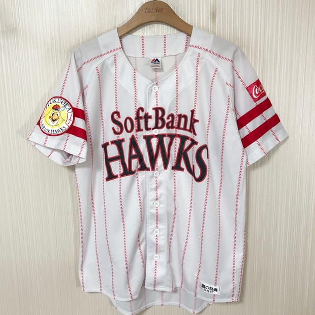 (2) NPB 마제스틱 후쿠오카 소프트뱅크호크스 유니폼/져지 L