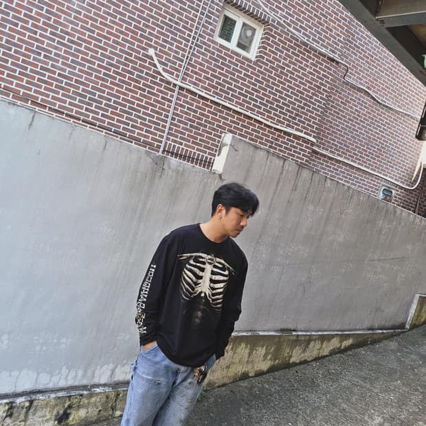 할리 데이비슨 스켈레톤 롱슬리브 셔츠