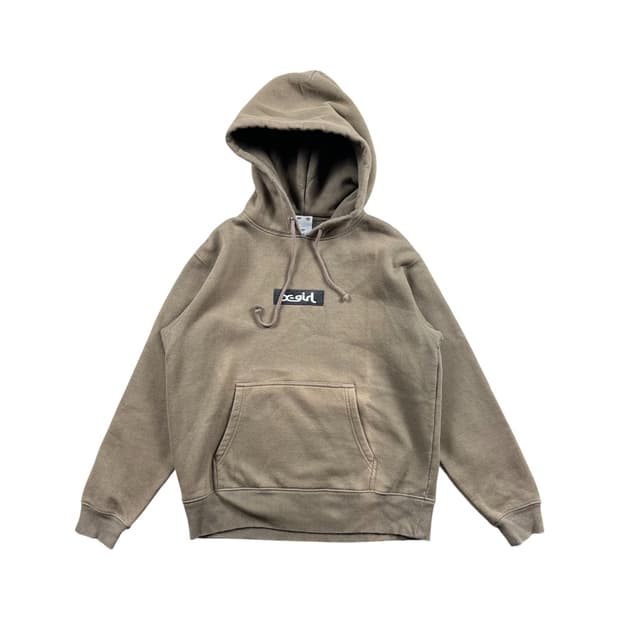 X-girl 카키 컬러 후드티
