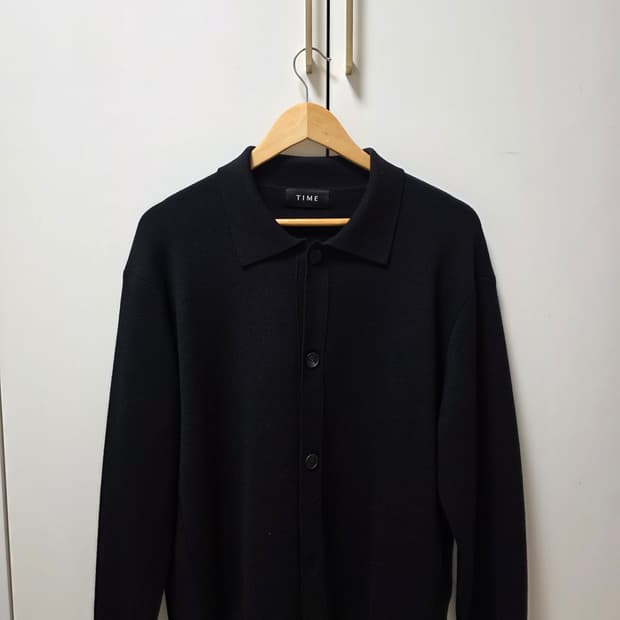 타임옴므 셔츠가디건 블랙 [100]