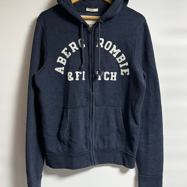 아베크롬비 머슬핏 네이비 후드집업 후드티 S