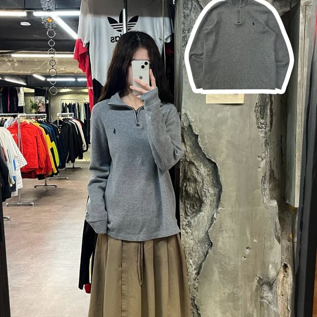 폴로 랄프로렌 반집업 니트 그레이 S #csz1983