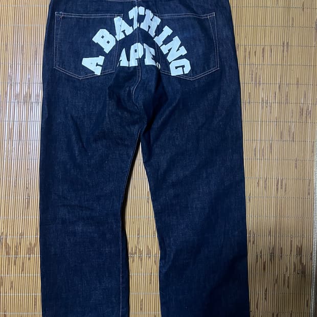 bape 와이드 생지데님 (새깅 밑위 긴버전) L