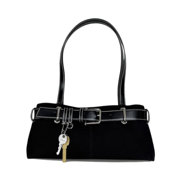 OSOI 오소이 숄더 버클 미니 캔버스백 가방 블랙