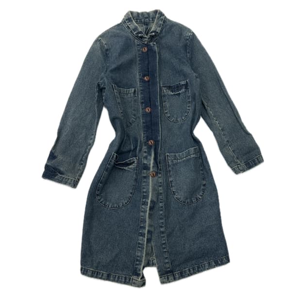 빈티지 그런지 청 Y2K 데님 롱 워싱 셔츠남방 