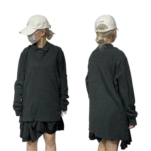 폴로 랄프 로렌 차콜 신형 커스텀핏 긴팔티 XL