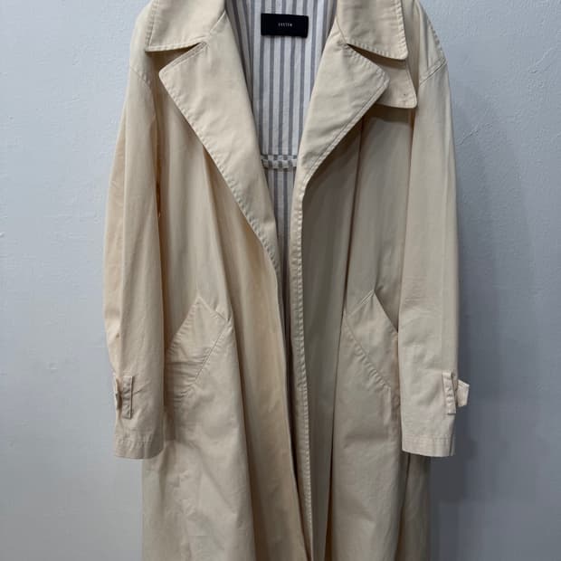 정품) 시스템 SYSTEM 한섬 아이보리 트렌치코트 82