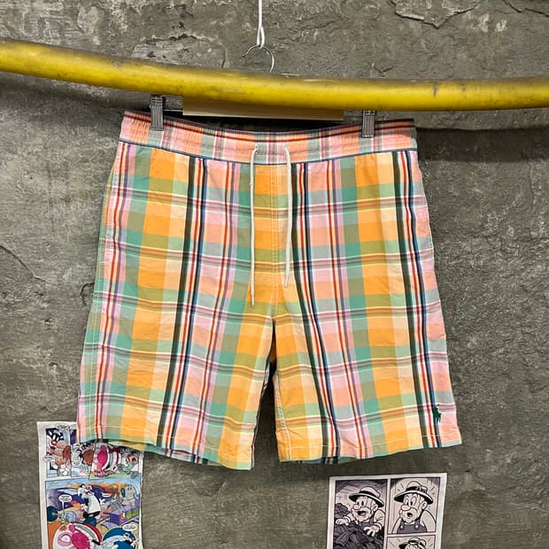 폴로 랄프로렌 체크 반바지 S #csz864