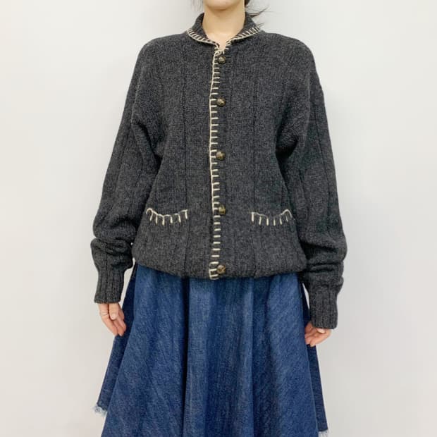 90's DINAMO 스티치 니트 가디건