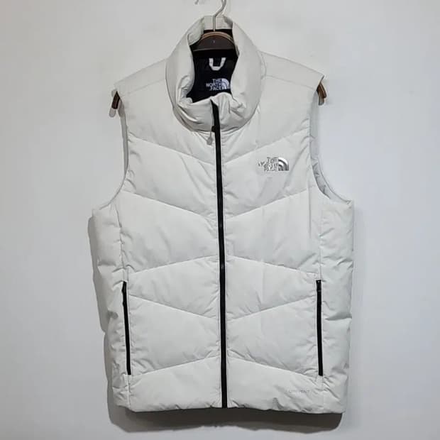 (M) 노스페이스 구스다운 패딩조끼 화이트 거위털 베스트 